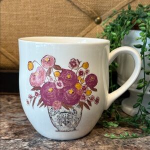Creative Co-Op Ceramic Mug with Artistic Design